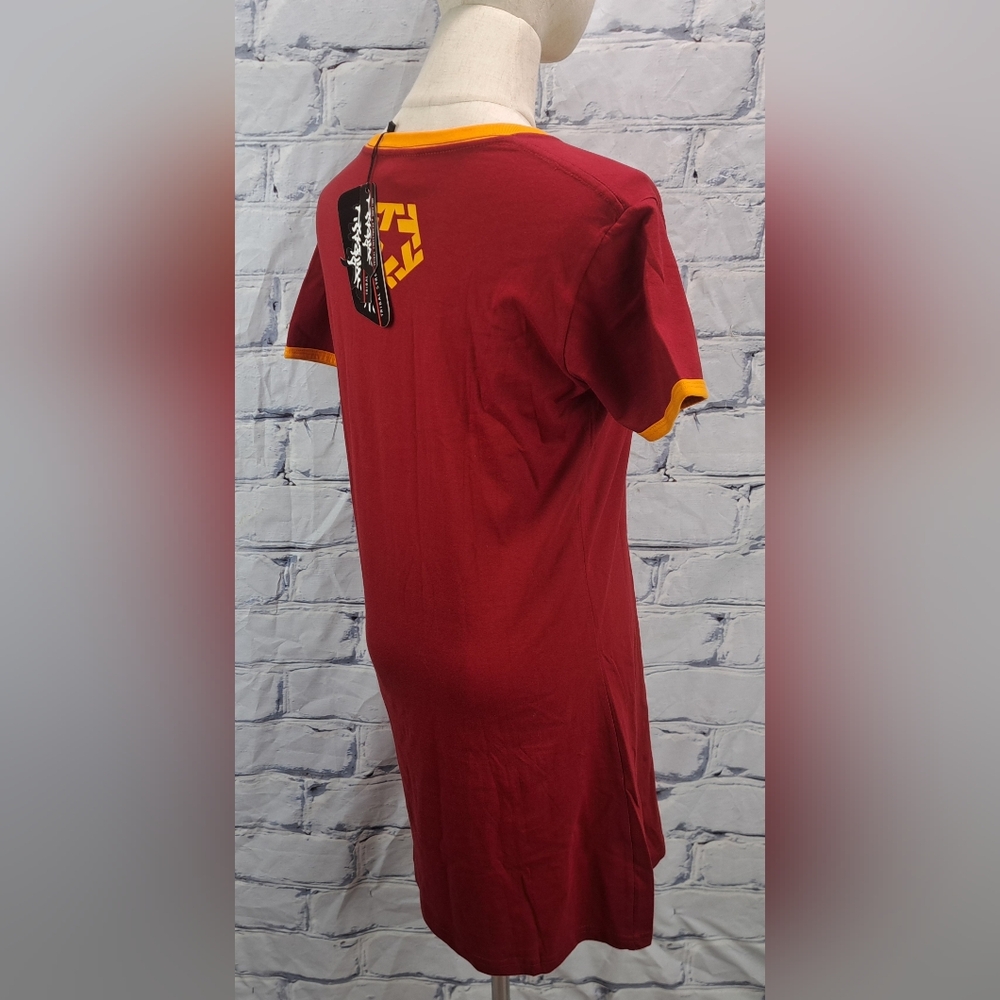 NWT Vintage Tribal Gear Women's T-Shirt Dress Mini Trucker Cranberry Y2K Large - Picture 4 of 15